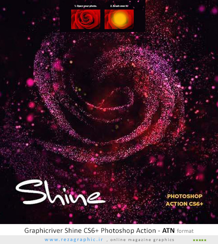 اکشن افکت درخشش و شاین برای فتوشاپ گرافیک ریور - Graphicriver Shine CS6+ Photoshop Action